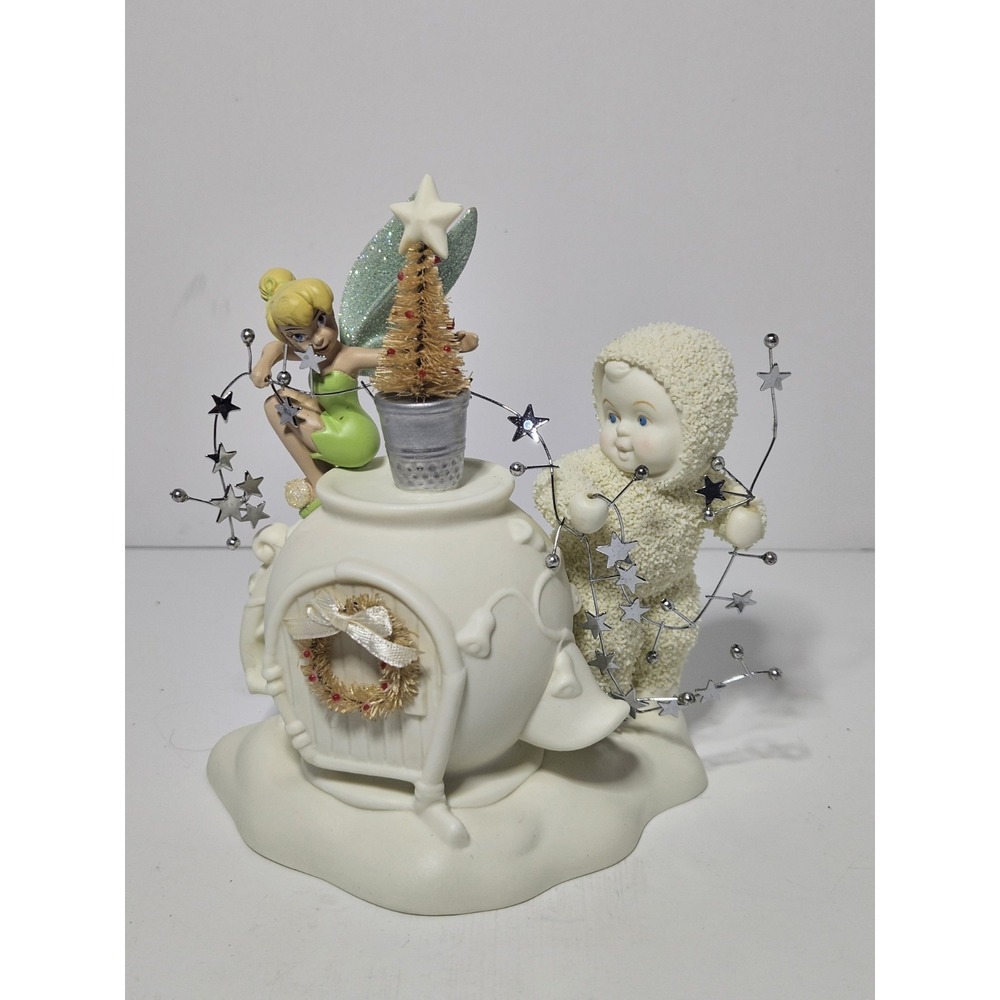 Dept 56 Snowbabies Disney Trimming the Tree with Tink Figurine 67915 Teapot Tink